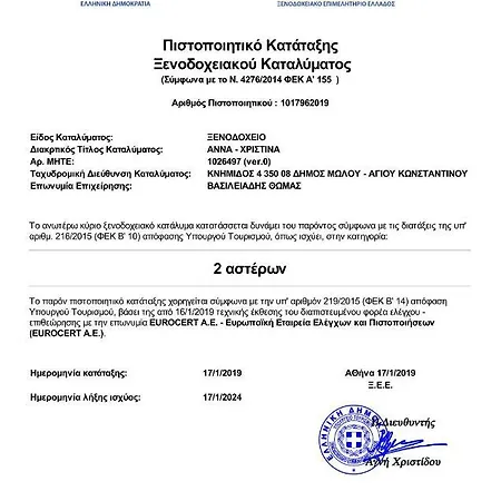 Anna Christina 2* Kamena Vourla